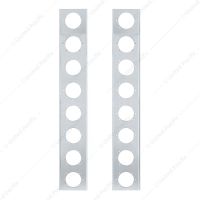 Peterbilt Stainless Front Air Cleaner Bracket Only - 16 Light Cutouts (Pair)