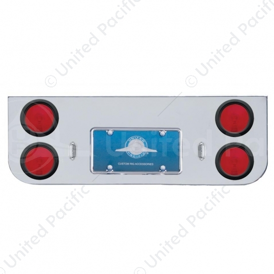 Chrome Rear Center Panel With Four 4" Lights & Grommets