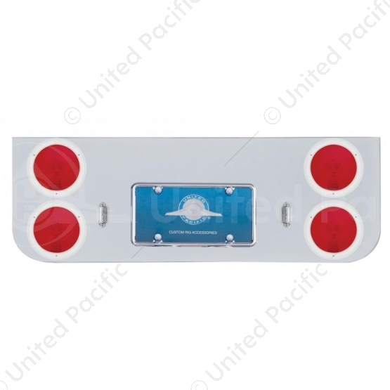 Chrome Rear Center Panel With Four 4" Lights & Stainless Bezels