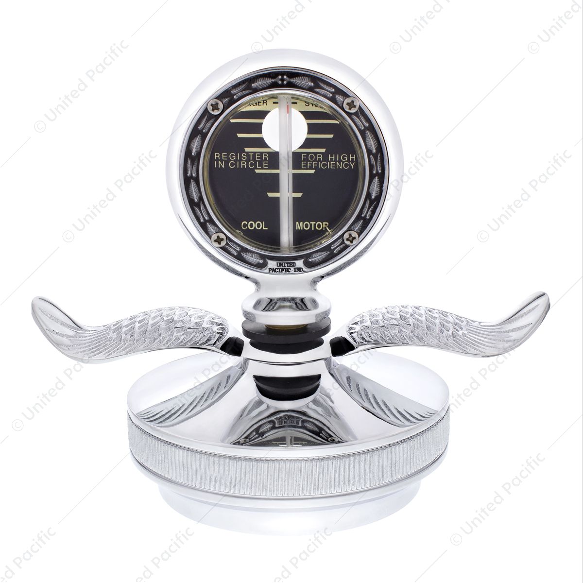 Chrome Aluminum Boyce MotoMeter With Base & Chrome Wings