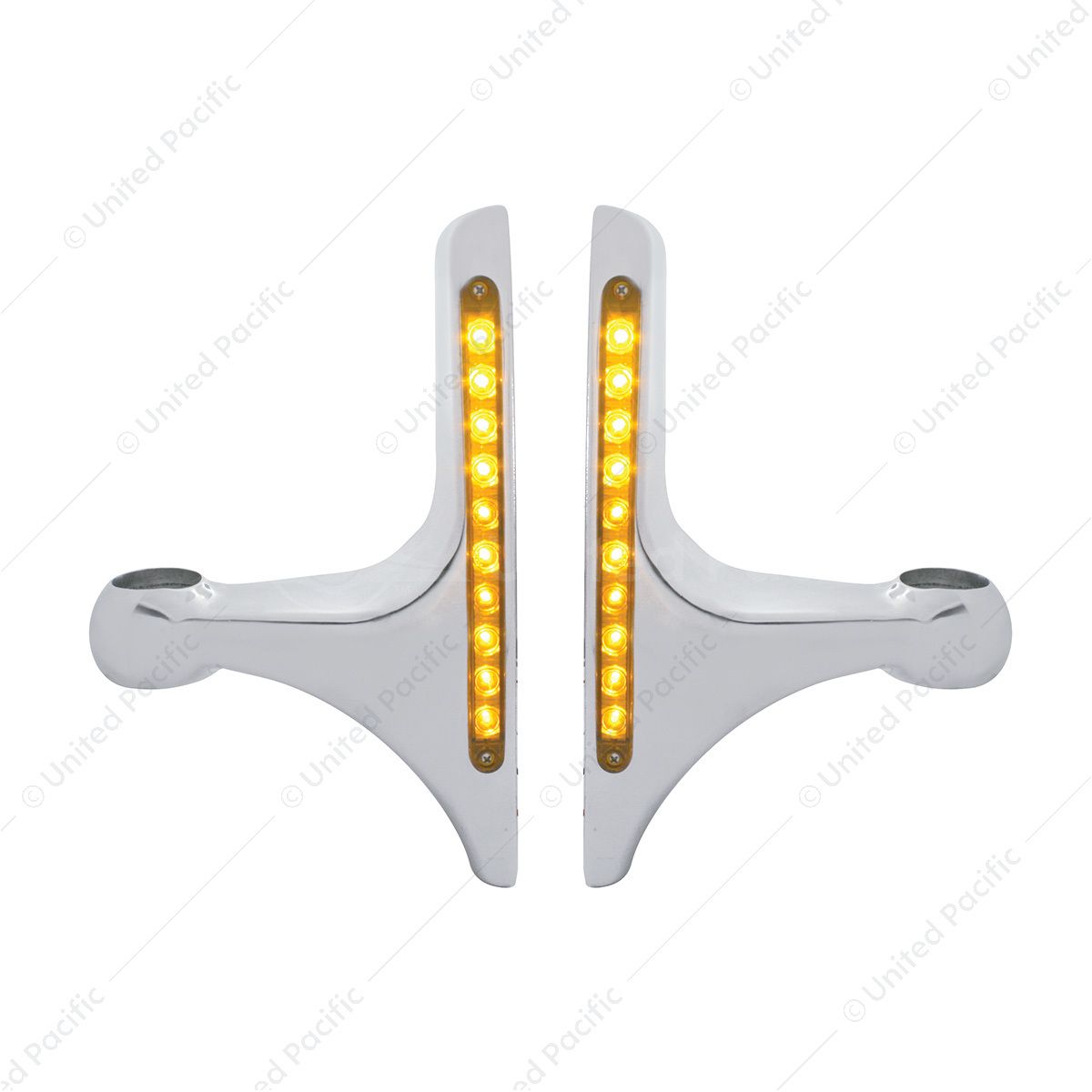 LED Headlight Bracket - 10 Amber LED/Amber Lens (Pair)