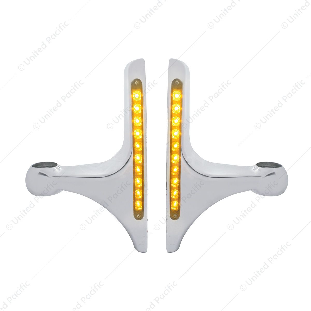 LED Headlight Bracket - 10 Amber LED/Clear Lens (Pair)