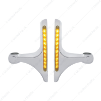 LED Headlight Bracket - 10 Amber LED/Clear Lens (Pair)
