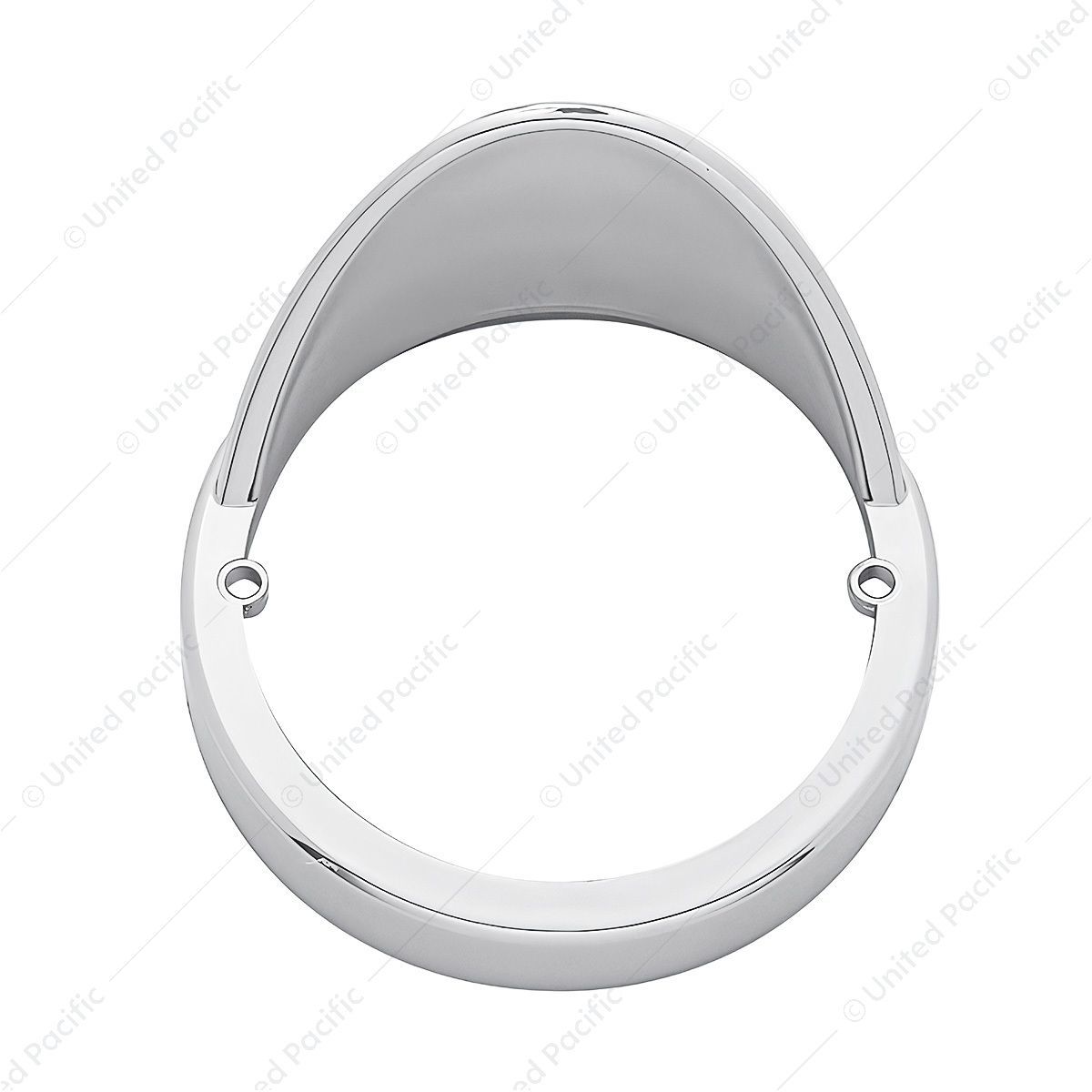 Chrome Plastic Cab Light Bezel With Visor For United Pacific Watermelon And Beehive Style Lights