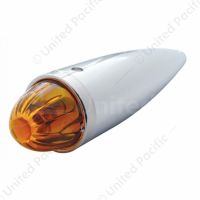 Chrome Die Cast Torpedo Cab Light With Watermelon Glass Lens & 1156 Bulb - Amber