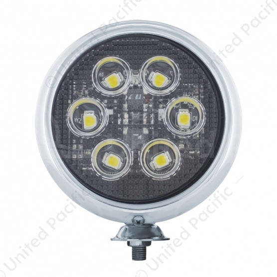 6 High Power LED 5" Round Work Light With Chrome Housing