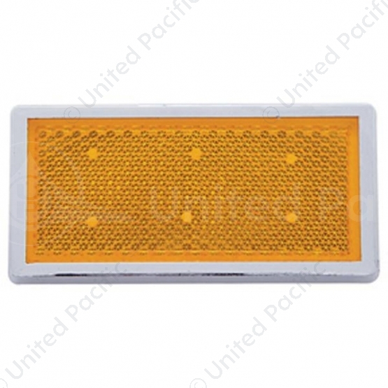 Rectangular Quick Mount Reflector With Chrome Bezel - Amber