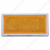 Rectangular Quick Mount Reflector With Chrome Bezel - Amber