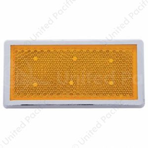Rectangular Quick Mount Reflector With Chrome Bezel - Amber