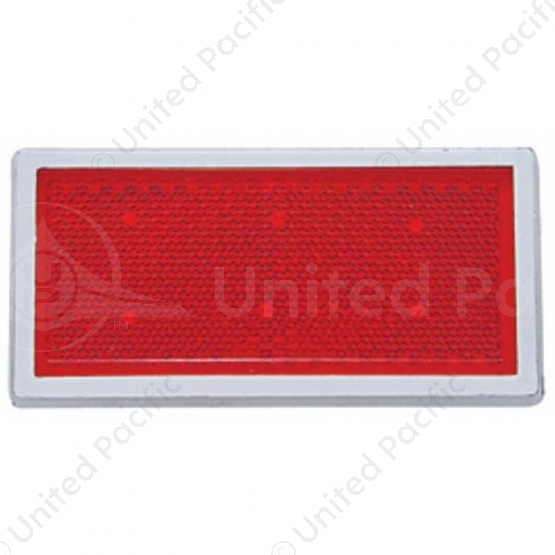 Rectangular Quick Mount Reflector With Chrome Bezel - Red