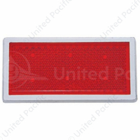Rectangular Quick Mount Reflector With Chrome Bezel - Red
