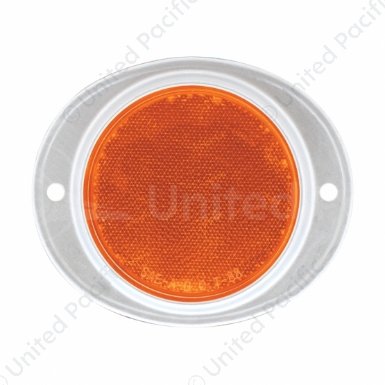 3-3/16" Round Reflector With Aluminum Mount Base - Amber