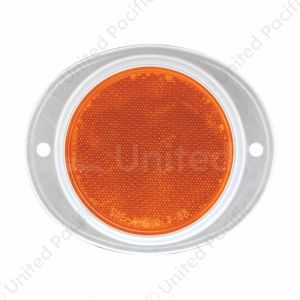 3-3/16" Round Reflector With Aluminum Mount Base - Amber