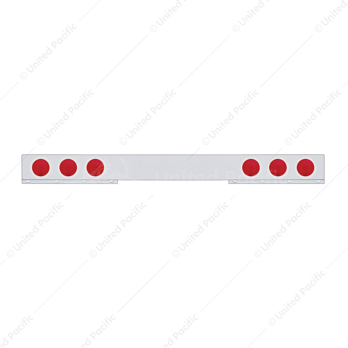 Chrome Light Bar With 4 Red Lights & Stainless Steel Bezel