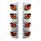 SS Front Air Cleaner Bracket With 8X Glass Watermelon Lights & SS Visors For Peterbilt-Dark Amber Le