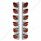 SS Front Air Cleaner Bracket With 12X Glass Watermelon Lights & SS Visors For Peterbilt-Dark Amber L