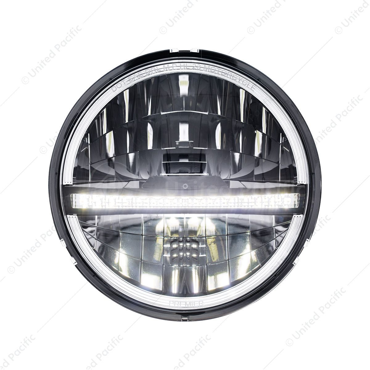 ULTRALIT - 20 High Power LED 5-3/4" Motorcycle Headlight With LED DRL/Position Light - Black