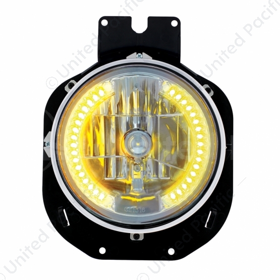 Crystal Headlight With 34 Amber LED Side Lights For 1996-2005 Freightliner Century