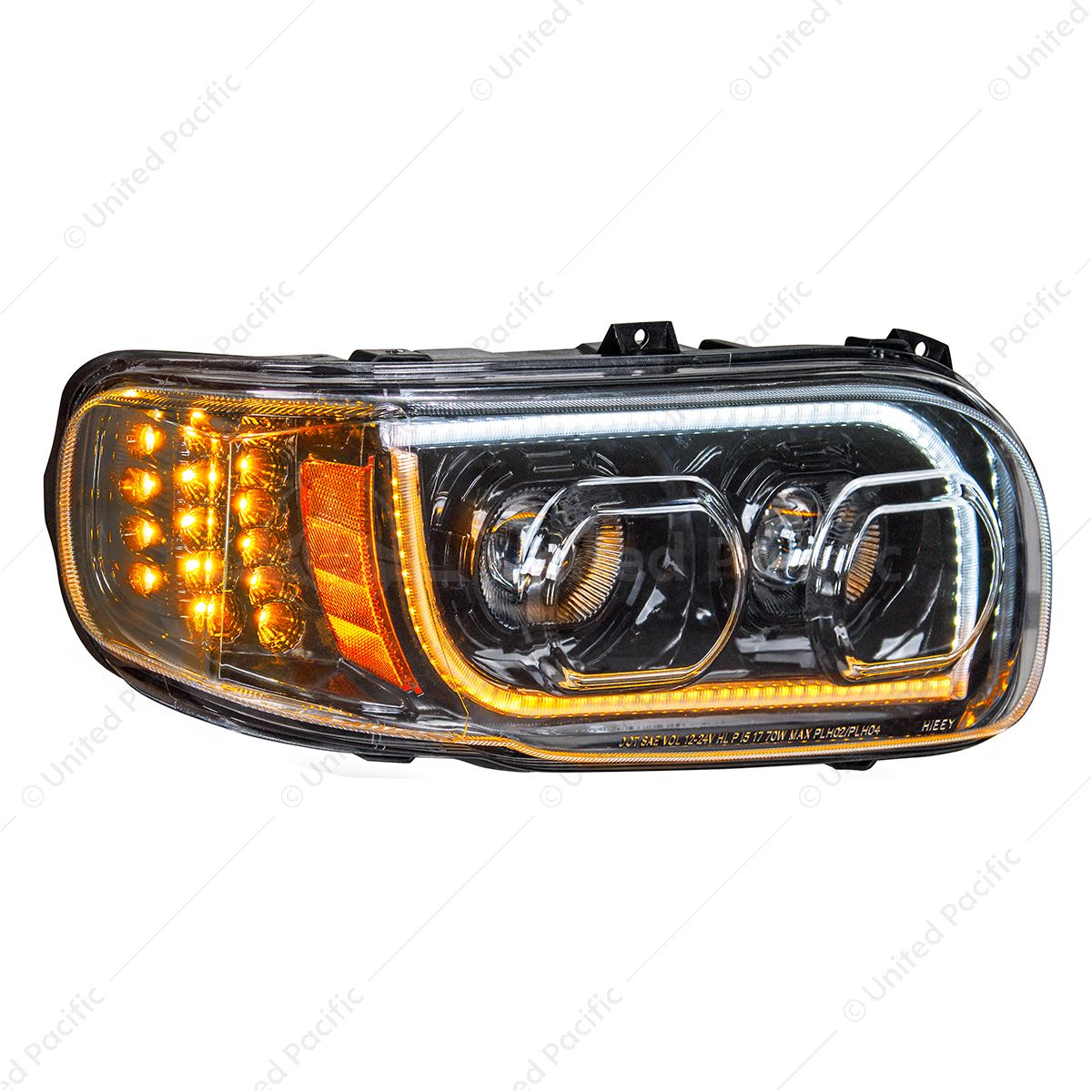 High Power LED "Blackout" Headlight With 16 LED Turn & 57 LED Bar For 2008-2024 Peterbilt 389- Passe