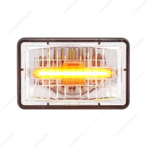 ULTRALIT - 4" X 6" Rectangular LED Headlight With Amber LED Position Light - Low Beam