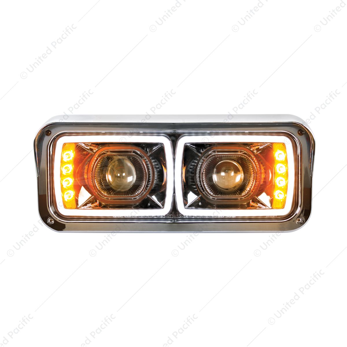 High Power LED "Blackout" Projection Headlight With LED Turn Signal & Position Light Bar - Driver