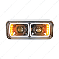 High Power LED "Blackout" Projection Headlight With LED Turn Signal & Position Light Bar - Driver