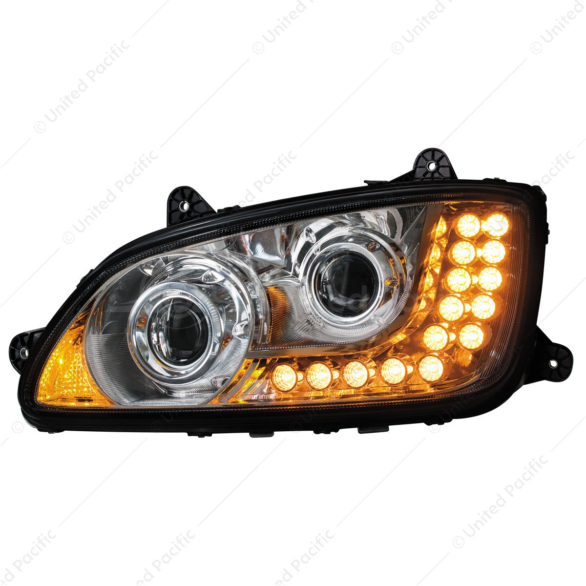 Chrome Projection Headlight Assembly For 2008-2017 Kenworth T660- Driver