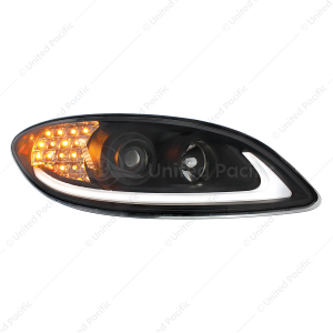 Projection Headlight With LED Turn Signal & Light Bar For 2006-2017 International Prostar