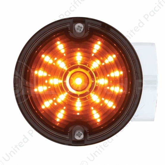 21 LED 3-1/4" Signal Light For Harley Motorcycle With Housing - Amber LED/Smoke Lens
