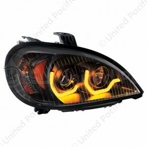 Blackout Projection Headlight With Dual Function Light Bar For 2001-2020 Freightliner Columbia - Pas