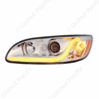 Chrome Projection Headlight W/LED Dual Function Light Bar For PB 386 (2005-2015) & 387 (1999-2010) -
