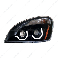 Blackout Projection Headlight With White LED Position Light For 2008-2017 Freightliner Cascadia - Dr