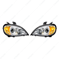 Chrome Projection Headlight Set For 2001-2020 Freightliner Columbia (Pair)