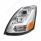 Chrome Projection Headlight With LED Position Light Bar For 2003-2017 Volvo VN/VNL - Driver
