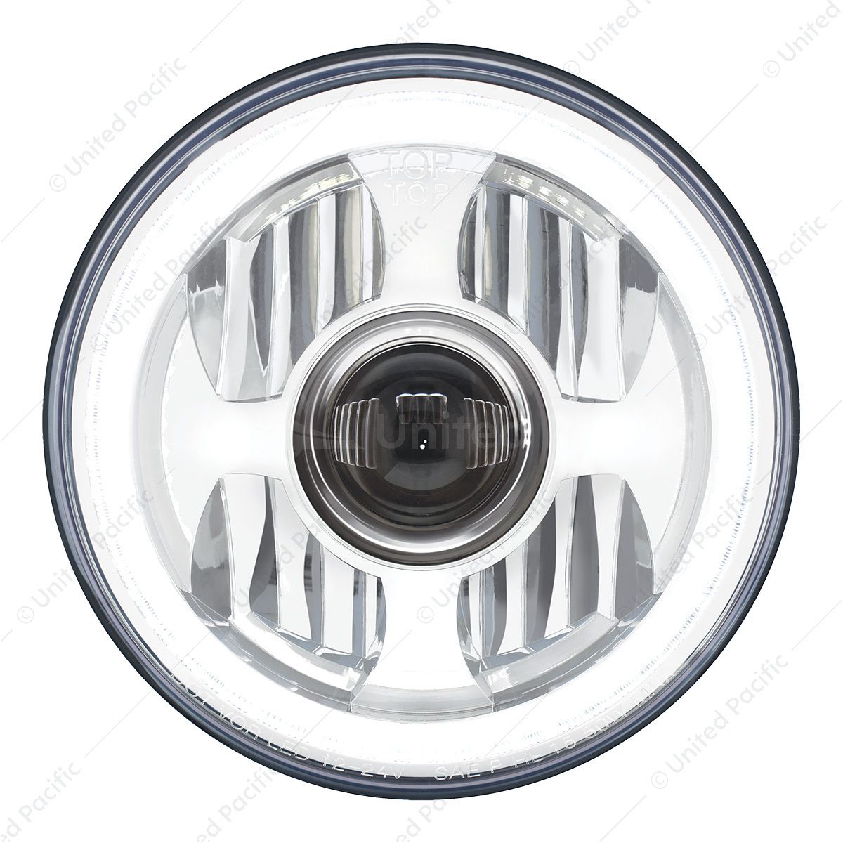 ULTRALIT - High Power LED 7" Projection Headlight With Dual Color LED Position Halo Ring