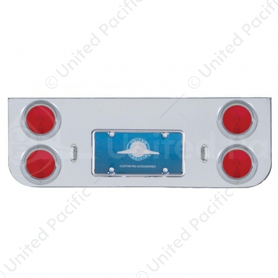 Chrome Rear Center Panel With Four 4" Lights & Visors