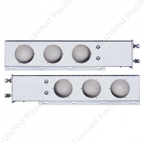 3-3/4" Bolt Pattern Chrome Spring Loaded Light Bar With 6X 4" Light Cutouts (Pair)