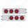 3-3/4" Bolt Pattern Chrome Spring Loaded Light Bar With 6X 4" Lights & Grommets - Red Lens (Pair)