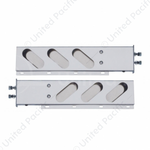 2-1/2" Bolt Pattern Chrome Spring Loaded Light Bar With 6X Oval Light Cutouts (Pair)