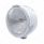 Stainless Steel Classic Half Moon Headlight 6014 Bulb & LED Turn Signal - Clear Lens