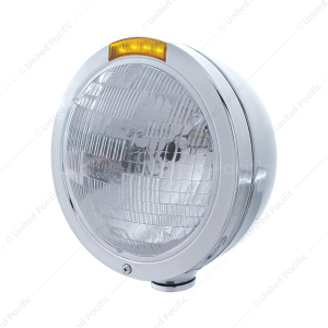 Stainless Steel Bullet Classic Headlight H6024 Bulb & LED Turn Signal