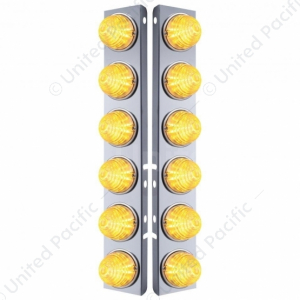 Stainless Front Air Cleaner Bracket With 12X 17 LED Beehive Lights For Peterbilt