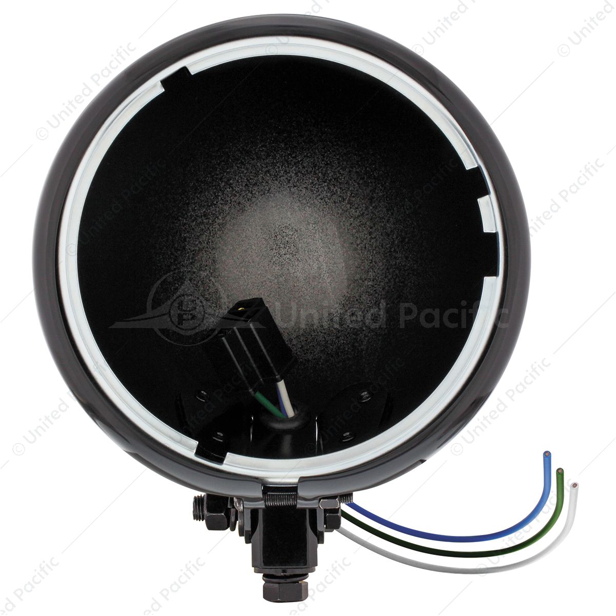 Black 5-3/4" Motorcycle Headlight Housing Only - Bottom Mount