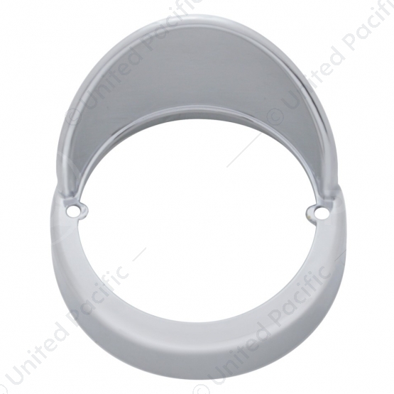 Chrome Plastic Cab Light Bezel With Visor For United Pacific Truck-Lite Style Cab Light