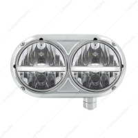 Headlight Assembly With 304 SS Housing & LED Headlights W/White LED Position Light For Peterbilt 359