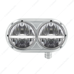 Headlight Assembly With 304 SS Housing & LED Headlights W/LED Position Light For Peterbilt 359