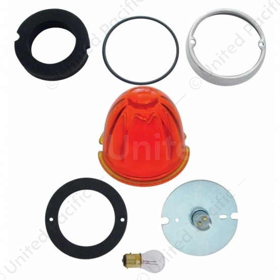 Grakon 1000 Style Cab Light Conversion Kit With Watermelon Glass Lens & 1157 Base - Dark Amber