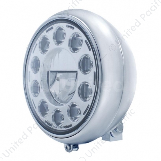 7" Motorcycle Headlight With 11 LED High Power Bulb