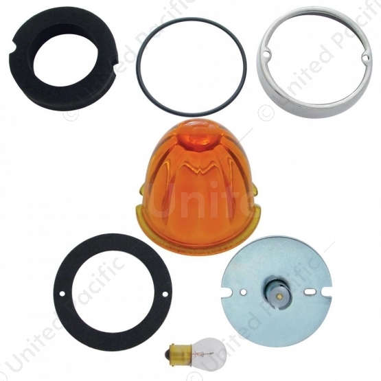 Grakon 1000 Style Cab Light Conversion Kit With Watermelon Glass Lens & 1156 Base - Amber