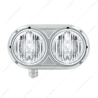 Headlight Assembly With Crystal Halogen Bulbs & 304 SS Housing For Peterbilt 359- Driver